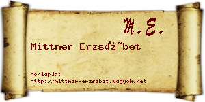 Mittner Erzsébet névjegykártya